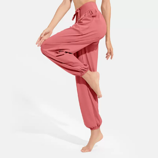 ZEN High-Rise Yoga Pants With Side Pockets (watermelon pink)