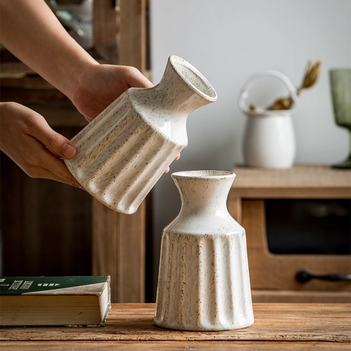French Farmhouse Ceramic Vase