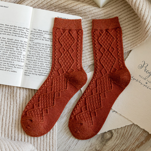 KOTO Wool-Blend Socks (brick red)