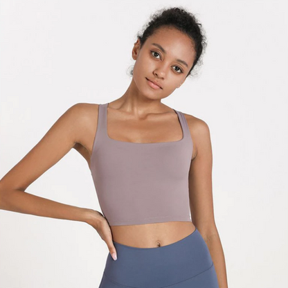 BREEZE Ballet Criss-Cross Bra Top (dusky purple)