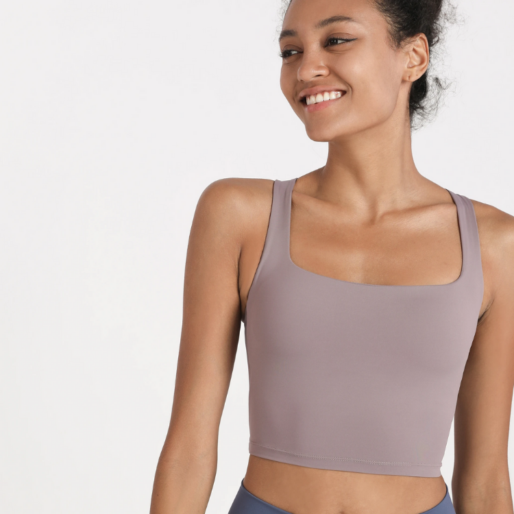 BREEZE Ballet Criss-Cross Bra Top (dusky purple)