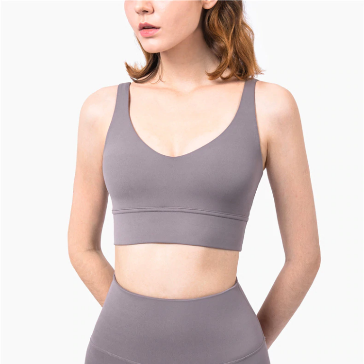 POWERlux Seamless Sports Bra (lunar rock) - Morandi Hygge