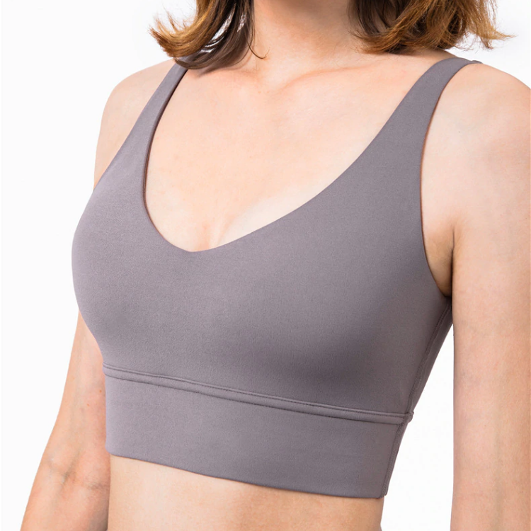 POWERlux Seamless Sports Bra (lunar rock) - Morandi Hygge