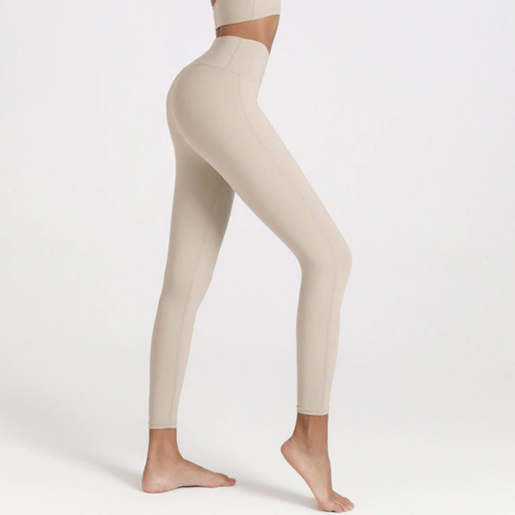 BREEZE High-Waist Seamless 7/8 Legging With Pocket (beige) - Morandi Hygge