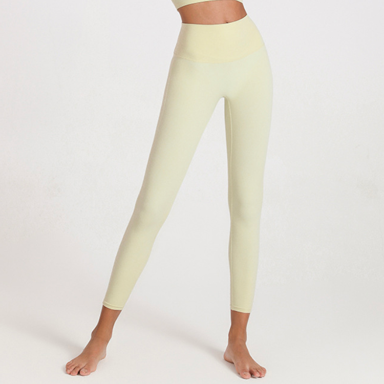 BREEZE High-Rise Seamless Leggings With Pocket (pastel yellow)