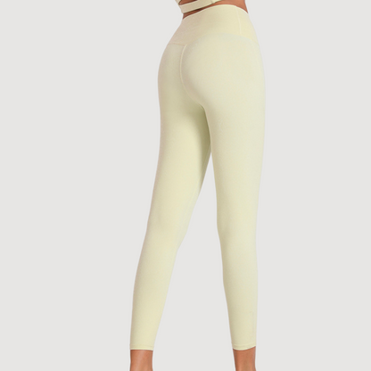 BREEZE High-Rise Seamless Leggings With Pocket (pastel yellow)